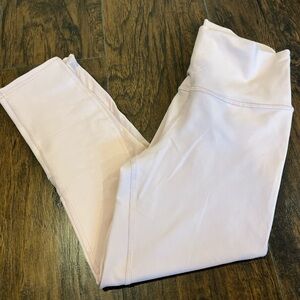 ALO Light Pink Mesh Side Capri Leggings